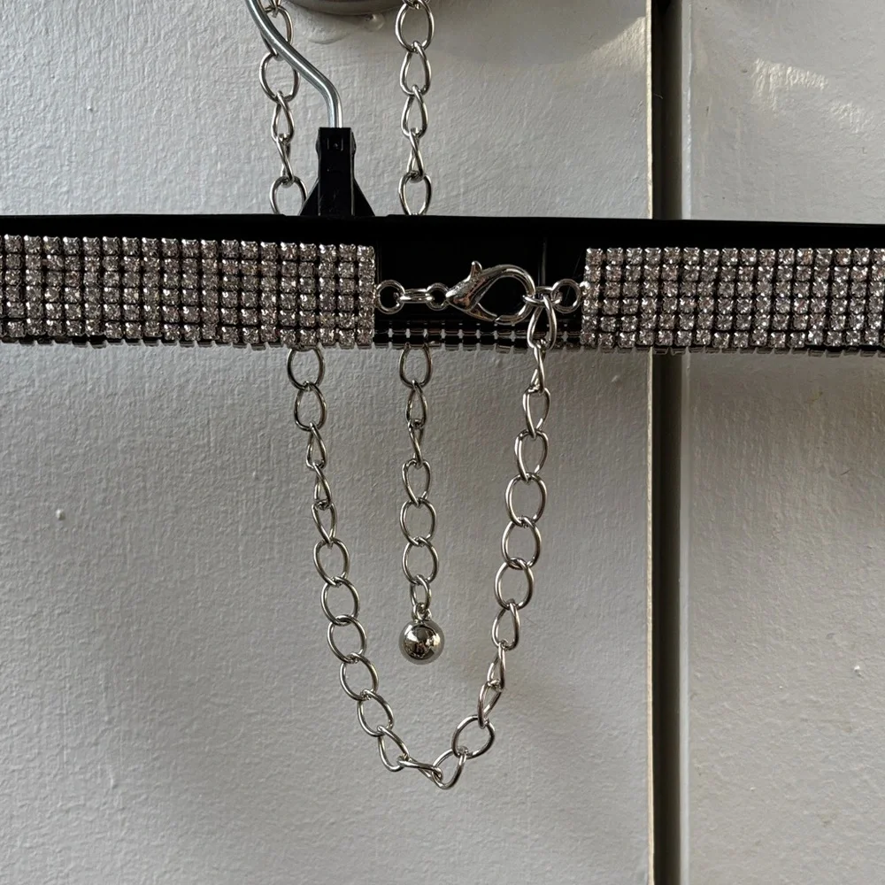 Silver Rhinestone Chain Belt - Picture 3 of 4